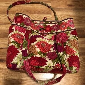 Vera Bradley Iconic Tote in Hello Dahlia! Pattern